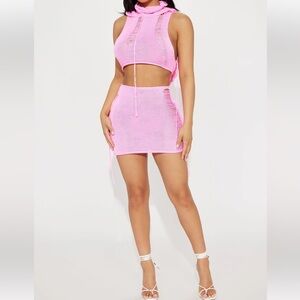 DISTRESSED SKIRT SET